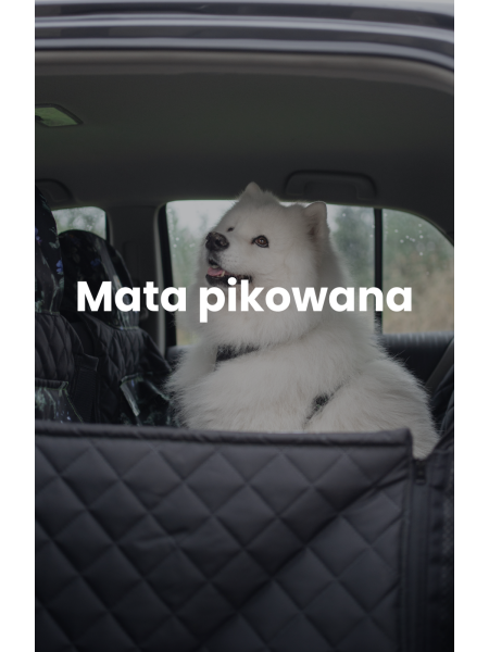 Kuko+ PIKOWANA mata dla psa do samochodu Z PASEM BEZPIECZEŃSTWA
