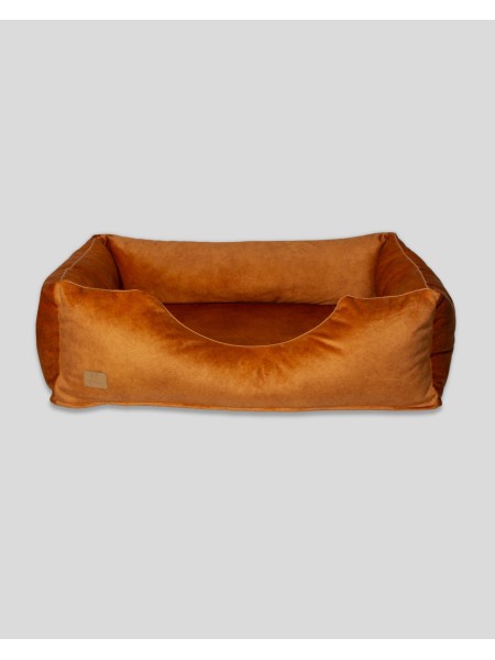 Lilo Orthopedic Dog Bed Waterproof Velvet Cognac