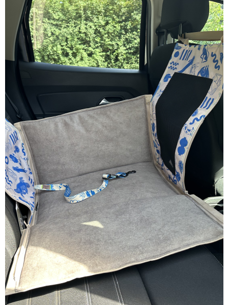 MIK seat cover for dog - middle of back seat MySkylos WITH SEAT BELT