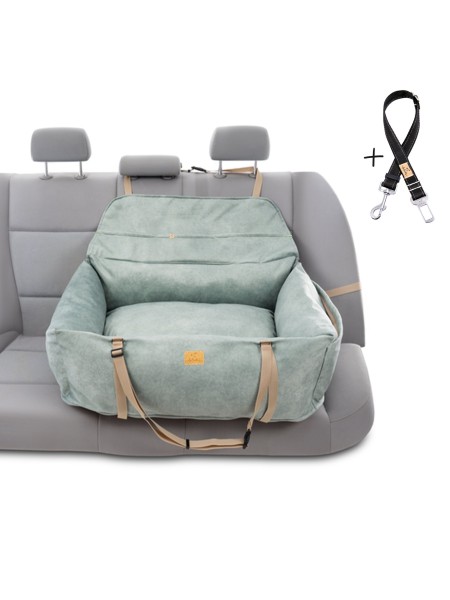 "Ero Soft" dog car seat VELVET water repellent MINT size L WITH SEAT BELT