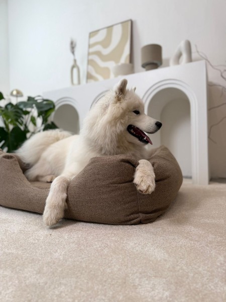 MOE Dog Bed Cover for Home Dog Bed &ndash; Thick Herringbone Weave