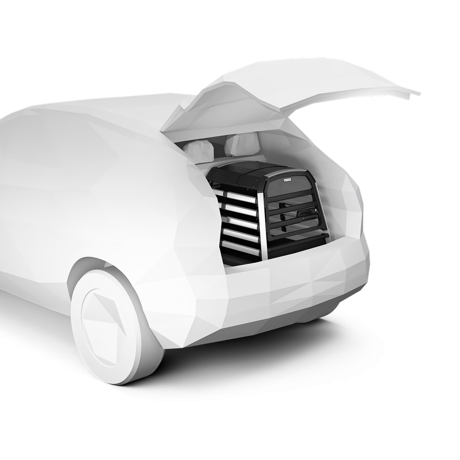 Klatka dla psa do bagażnika z obniżoną podłogą Thule® Allax threshold – crash test, TÜV certyfikat