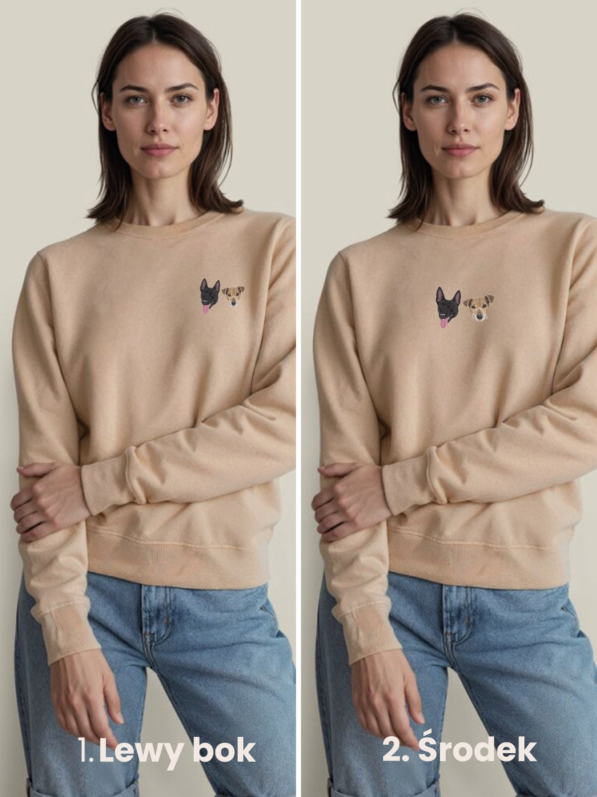 Bluza z personalizowanym haftem zwierzaka ze zdjęcia