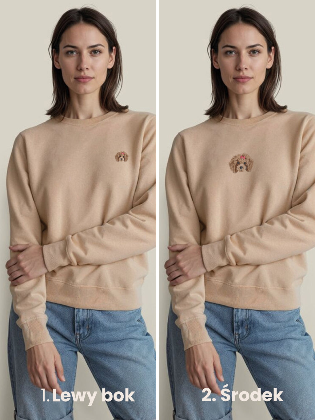 Bluza z personalizowanym haftem zwierzaka ze zdjęcia
