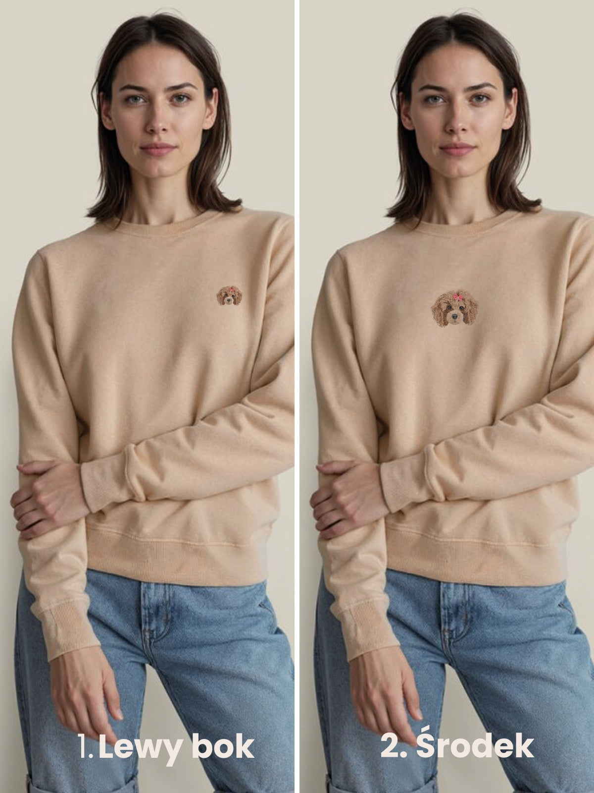 Bluza z personalizowanym haftem zwierzaka ze zdjęcia