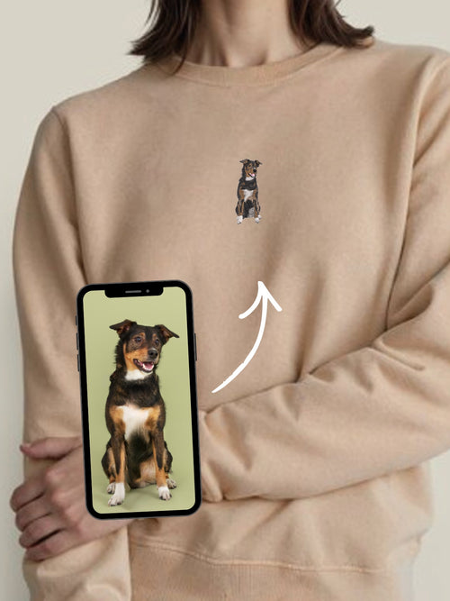 Bluza z personalizowanym haftem zwierzaka ze zdjęcia