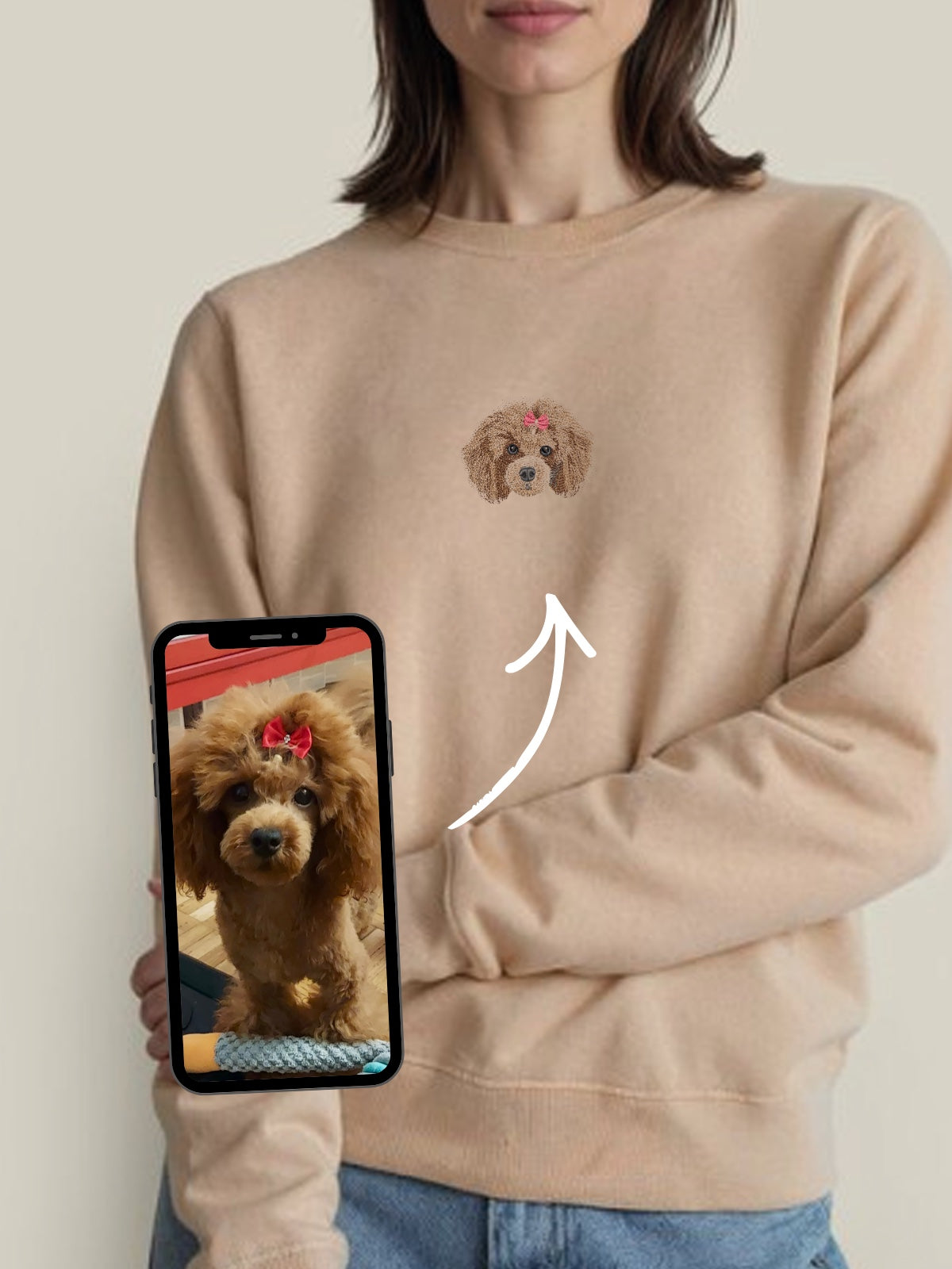 Bluza z personalizowanym haftem zwierzaka ze zdjęcia